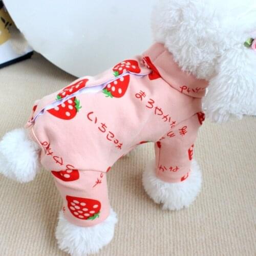 Girl Dog Jumpsuit Cotton Clothes Winter Pet Overalls Puppy Pajamas Pomeranian Bichon Chihuahua York Suit Wholesale Dog Clothing