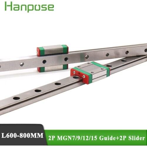 2PC MGN7 MGN9 linear with 2PC MGN Slider MGN9C MGN9H MGN12C MGN12H Linear Rail Guide for Ball screw module accessories