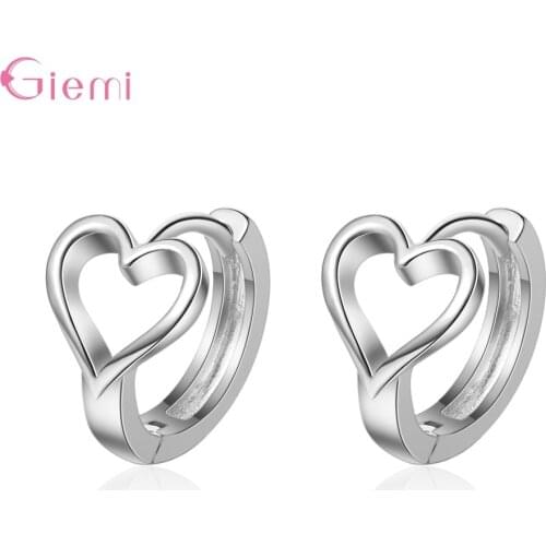 Gold Silver Color Small Hoop Earrings For Women Simple Smooth Circle Earrings Love Heart Huggie Earring Fine Jewelry