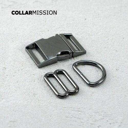 30mm Metal Buckle(Metal Buckle+ Adjust Buckle+ D Ring) For Backpack Webbing Gun Black Accessory DIY Handmade Pet Collar Leash