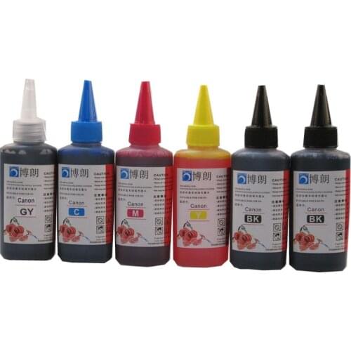 600ml Universal 6 Color dye ink kit 100ML each bottle for Canon PIXMA mg7720 MG7730 MG7740 MG7750 MG7760 MG7770 MG7790 printer