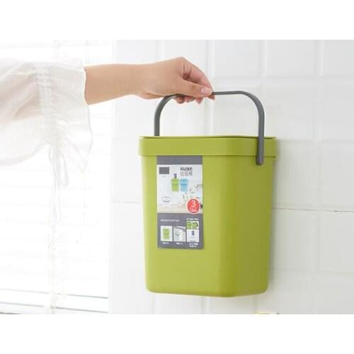 1PC Wall Mounted Waste Bin Kitchen Cabinet Hanging Garbage Can Car Storage Accessories Trash Bin Trash Kitchen OK 1201