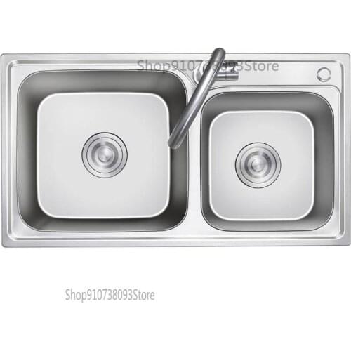 Genuine Product Thickened Manual Sink Double Tank 304 Stainless Steel Large Single Tank Kitchen Sink Sink Sink