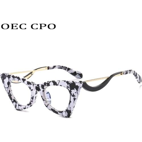 OEC CPO Retro Cat Eye Optical Glasses Frames Women Fashion Clear Lens Glasses Female Prescription Eyeglasses Frame E678