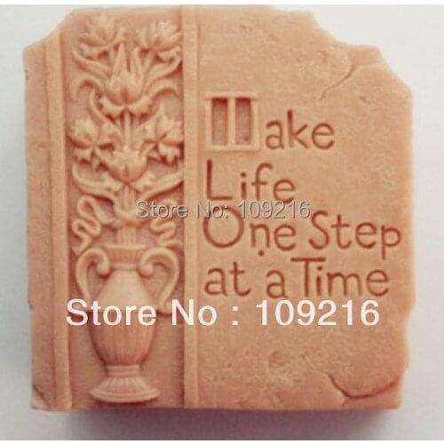 Wholsale!!wholesale!!1pcs Make Life One Step (ZX1535) Handmade Soap Mold Crafts DIY Mold
