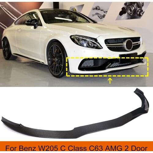 Front Bumper Lip Spoiler Splitters for Mercedes-Benz W205 C205 C Class C63 AMG Coupe 2015 - 2019 Carbon Fiber Front Bumper Lip