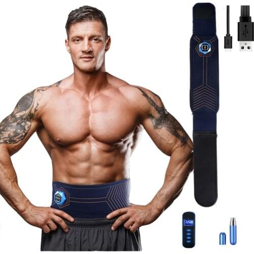 Rechargeable EMS AB Stimulator Slimming Belt Adjustable Electronic Body Slimming Belt Vibration Fitness Massager Abdomen
