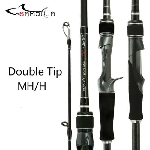 Strong Fishing Rod Double Tip Mh/h For Big Fish High Carbon Spinning Casting Rod Canne A Peche Carbonne Jigging Peche En Mer