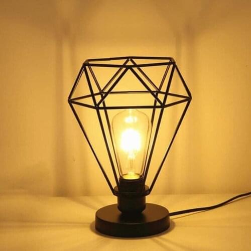 Industrial Retro Metal Cube Table Light Iron Lampshade Black LED E27 Loft Desk Lamps Decro For Cafe Hotel Living Room Porch