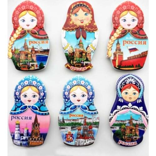 QIQIPP Russian creative tourism commemorative decorative crafts resin landscape doll series magnet refrigerator gift