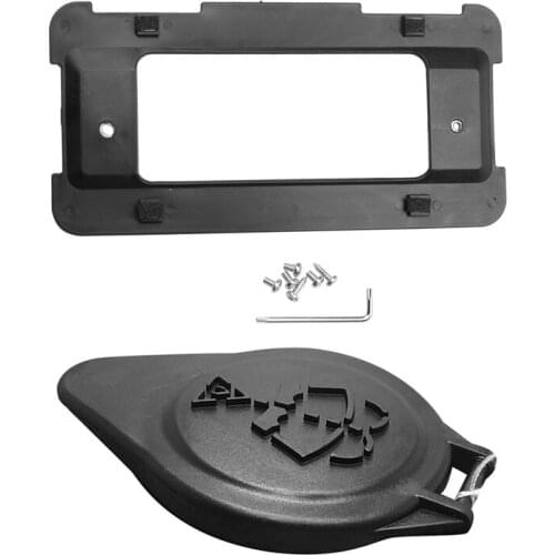Rear Bumper License Plate Frame Tag Holder Base with Windshield Washer Fluid Reservoir Cap,for BMW F01 F10 F12 F13