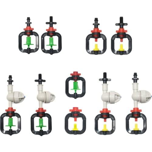 10Pcs 360 Degree Hanging anti drip misting sprinklers Rotating Refraction Sprinklers nozzle With barb threaded connector