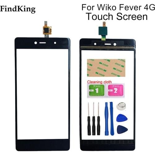 Touch Screen For Wiko Fever 4G Touch Screen Front Glass Digitizer Panel Touchscreen Lens Sensor Tools Adhesive