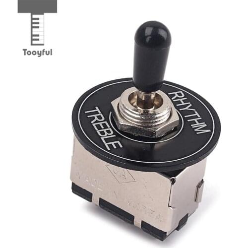 Tooyful Black 3 Way Toggle Switch Pickup Selector with Rhythm Treble Switch Washer Ring for LP Electric Guitar