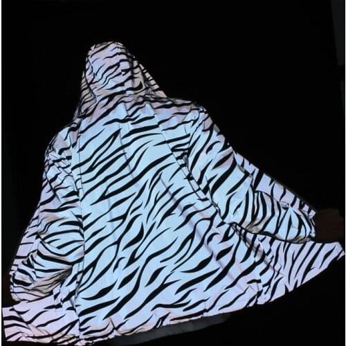 Streetwear Skateboard Waterproof Coat Outwear 5Xl 2021 Reflective Light Jacket Men Mesh Style Noctilucent Zebra Jackets Hip Hop