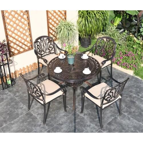 Outdoor cast aluminum table, chair, courtyard furniture suit, leisure villa, outdoor balcony garden, outdoor iron terrace table