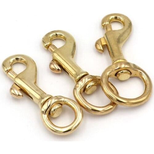 2Pcs Multi-Purpose Pure Brass Swivel Eye Spring Snap Hook for Men/Ladies Handbag Round Quick hook Pet Belt Buckle Traveling hook