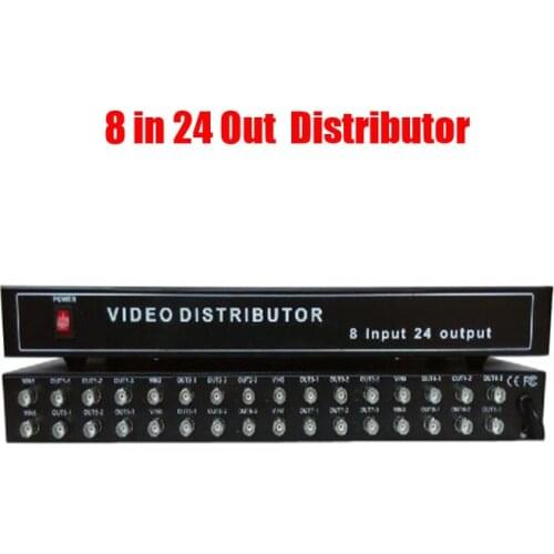 8 in 24 out BNC Video Distributor Amplifier AHD TVI CVI HD 8CH To 24CH Splitter For CCTV Security Camera DVR System