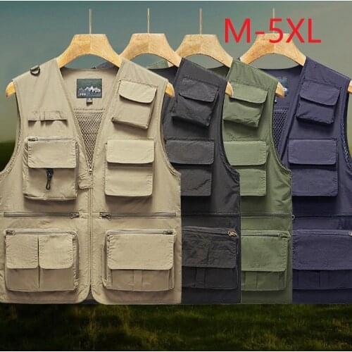 Outdoor Fishing Vests Quick Dry Breathable Multi Pocket Mesh Jackets Photography Hiking Vest Army green fishing Vest Waistcoat