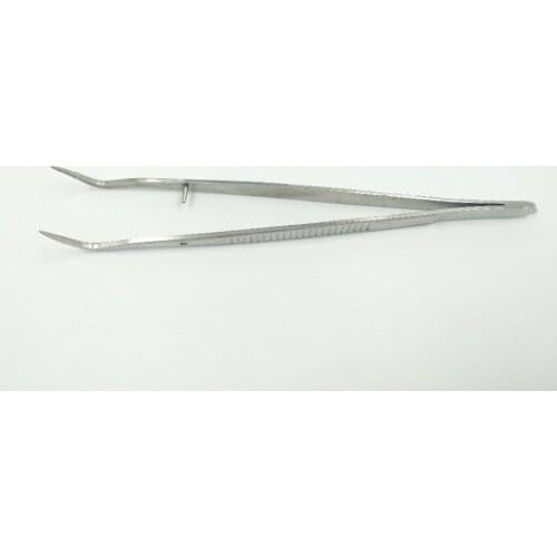 1 PC HIigh Quality Dental Forceps Dental Tweezer 16cm Double-bend with Positioning Professional Instrument