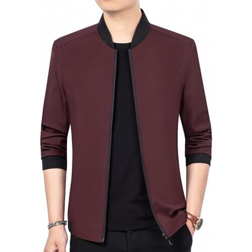 2021 Best Sale Men Fashion Plus size 4XL Plain Casual Polyster Baseball Stand Collar Jackets