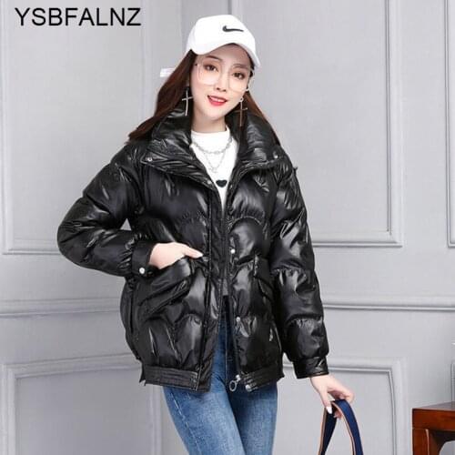 2021 Winter Glossy Down Parka Thick Women Waterproof Coat Jacket Large Size Loose Winter Warm Snow Shiny Overcoat Clothes Stand