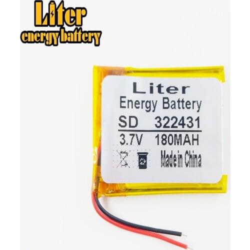 322431 3.7V,180mAH, PLIB;polymer lithium ion / Li-ion battery for mp3,MP4,speaker,voice recorder pen,smart watch