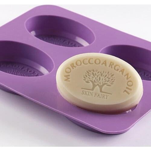 4 Cavities Soap Mold Oval Tree of Heaven 22*17*2.5CM Tree of Life Soap Silicone Molds Shower Decoration Tool Craft Mould