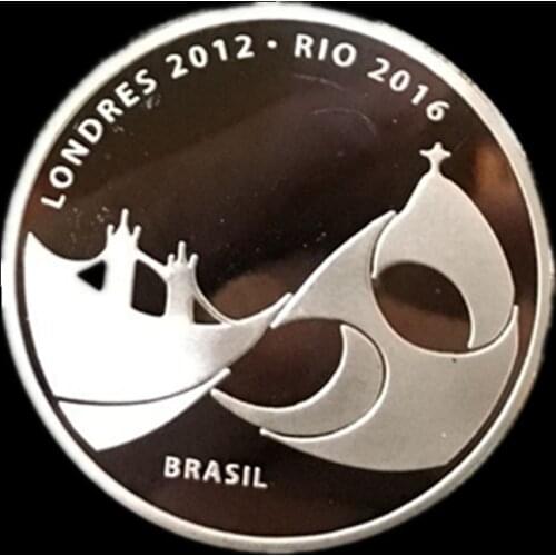 5 pcs The torch handover coins 2012 London and 2016 Rio badge silver plated badge 40 mm banner souvenir decoration replca coin