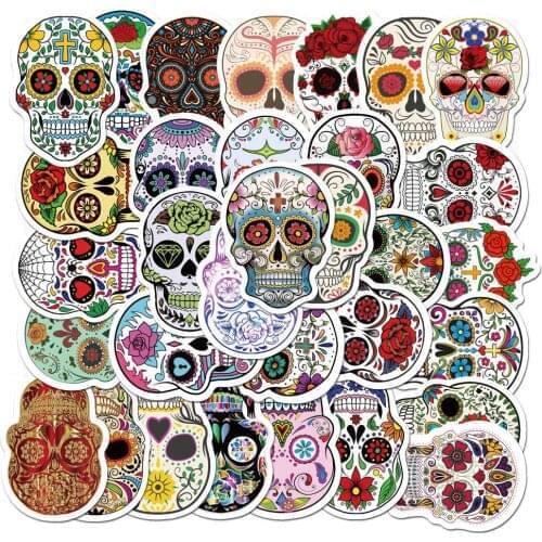 50pcs/SET Funny Skull Theme Sticker Waterproof Car Laptop Skateboard Surfboard Luggage Bicycle Kids Toy Home Decor