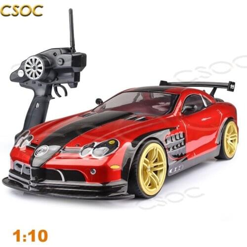 CSOC 1/10 Big Racing 4WD Remote Radio Control Toys Vehicle High Speed RC Drifting Cars with Headlight 45 Km/H Off-road for Boys