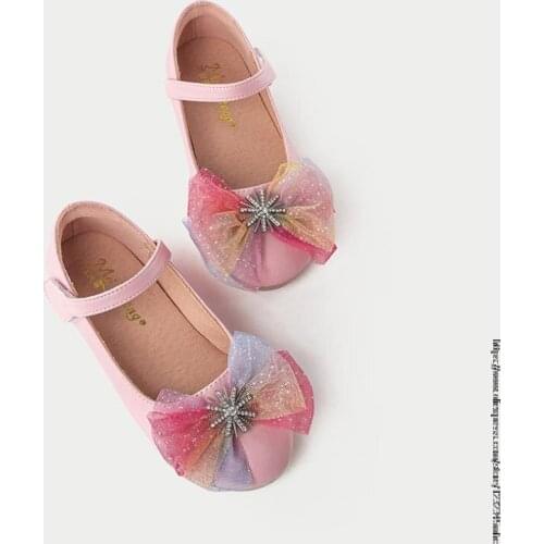 Disney cartoon girls princess single shoes spring and autumn new children frozen elsa crystal shoes performance shoes party