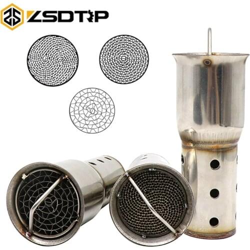 ZSDTRP Motorcycle Stainless Steel Exhaust DB Killer Catalyst Muffler Silencer Fit For Most 51mm/60mm Motorcycle Muffler