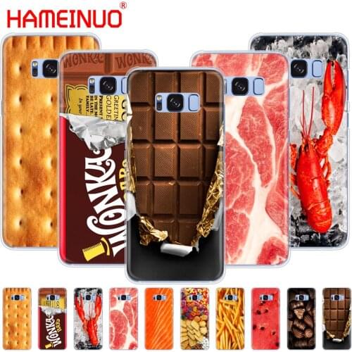 HAMEINUO Food Biscuits chocolates meat design cell phone case cover for Samsung Galaxy S9 S7 edge PLUS S8 S6 S5 S4 S3 MINI