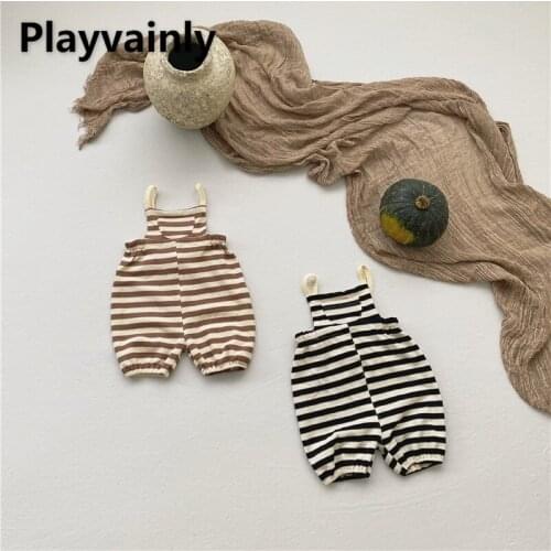 Boys Girls overalls 2021 New Kids Pants Baby Stripe knitting Loose overalls Baby Boy Girl Clothes E100180