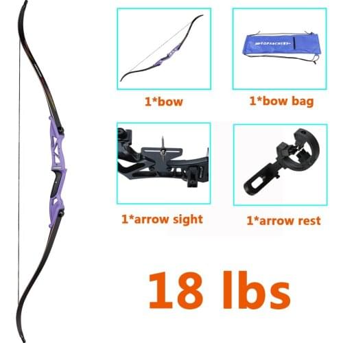 18-50 Lb Purple Knockdown Bow Archery Recurve Bow 56 Inch Metal Riser Right Bow Accessory, Used For Training Hunting Shooting