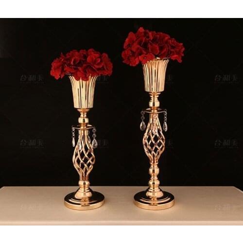 Metal Flower Vase Gold Flower Stand Table Centerpices Wedding Decoration