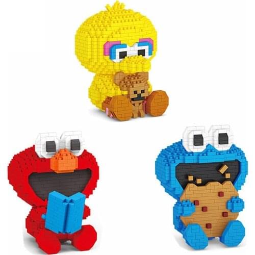 Mini Blocks Cartoon Bird Auction Figure Juguete Micro Building Bricks Educational Anime Children Toy Girls Gift Birthday Present