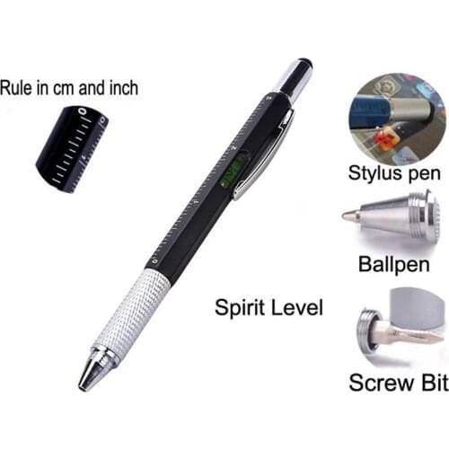 Multi-function Mobile Phone Holder Plastic Level Meter Pen Easy To Stationery Light Ballpoint Level Carry Tool J4D6