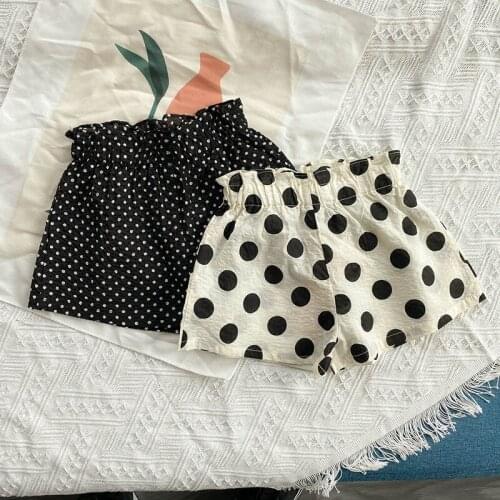 2021 Korean Style Girls' Fashionable Shorts Summer New Polka Dot Baby Korean Style Pants Childrens Casual Pants Fashion