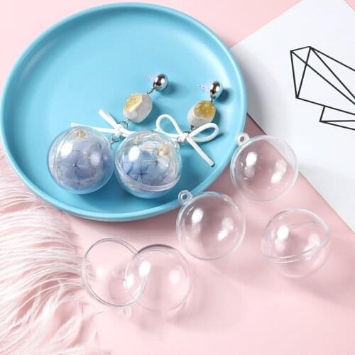 Can Open 10pcs/pack Transparent Ball Charms Clear Plastic Ball Put Flower Crystal Inside Jewelry Accessories Ball 40mm