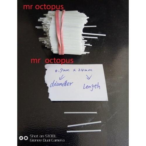 MR OCTOPUS 200pcs 0.9mmx24mmRound Glass Fiber Stick for Squid Jig Hook Making Rod Tip Building Float Fishing Tackle Accessories