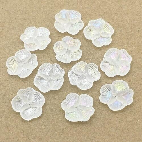New arrival! 22mm 500pcs Clear AB Flower Shape Beads for Handmade Necklace Earring DIY Parts Jewelry Findings & Components