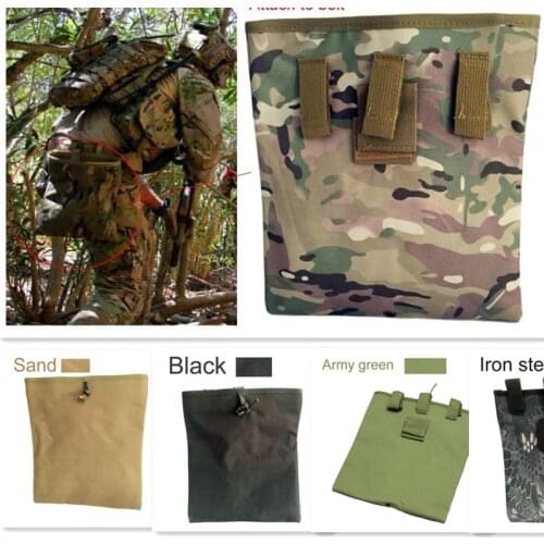 Large Capacity Military Tactical Airsoft Paintball Hunting Folding Mag Recovery Dump Pouch W/ Molle Belt Loop