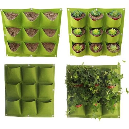 Suspension Jardiniere Wall Mount Hanging Bags Planting Multi Pockets Grow Planter Bag Vertical Vegetable Garden Room Bag Frame