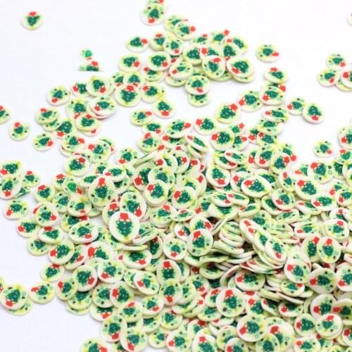 50g/200g PolymerHot Selling 5MM Kawaii Christmas Tree Polymer Clay Sprinkles Cute Round Christmas Xmas Holiday Clay Sprinkles Fo