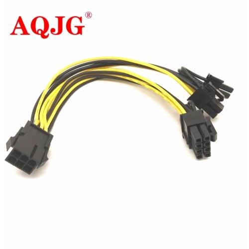10pcs/Lot 6-pin PCI Express to 2 x PCIe 8 (6+2) pin Motherboard Graphics Video Card PCI-e GPU VGA Splitter Power data Cable