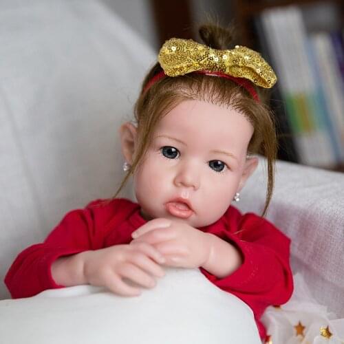 2021 New Princess Silicone Dolls 20 Inch Lifelike Newborn Toddler Dolls Toy Kids Playmate Birthday Gift