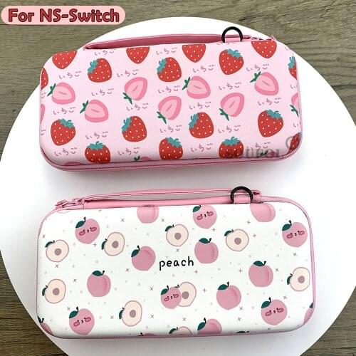Cute Fruit Storage Bag For Nintend Switch Kawaii Travel Carry Pouch Protective Case Game Console Box with Lanyard Dropshipping