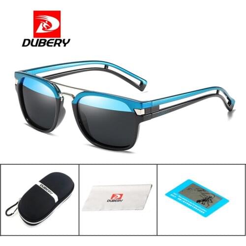 DUBERY Mens Womens Vintage Fashion Polarized Sunglasses Brand Design Sun Glasses For Men Square Shades Driving Oculos UV400